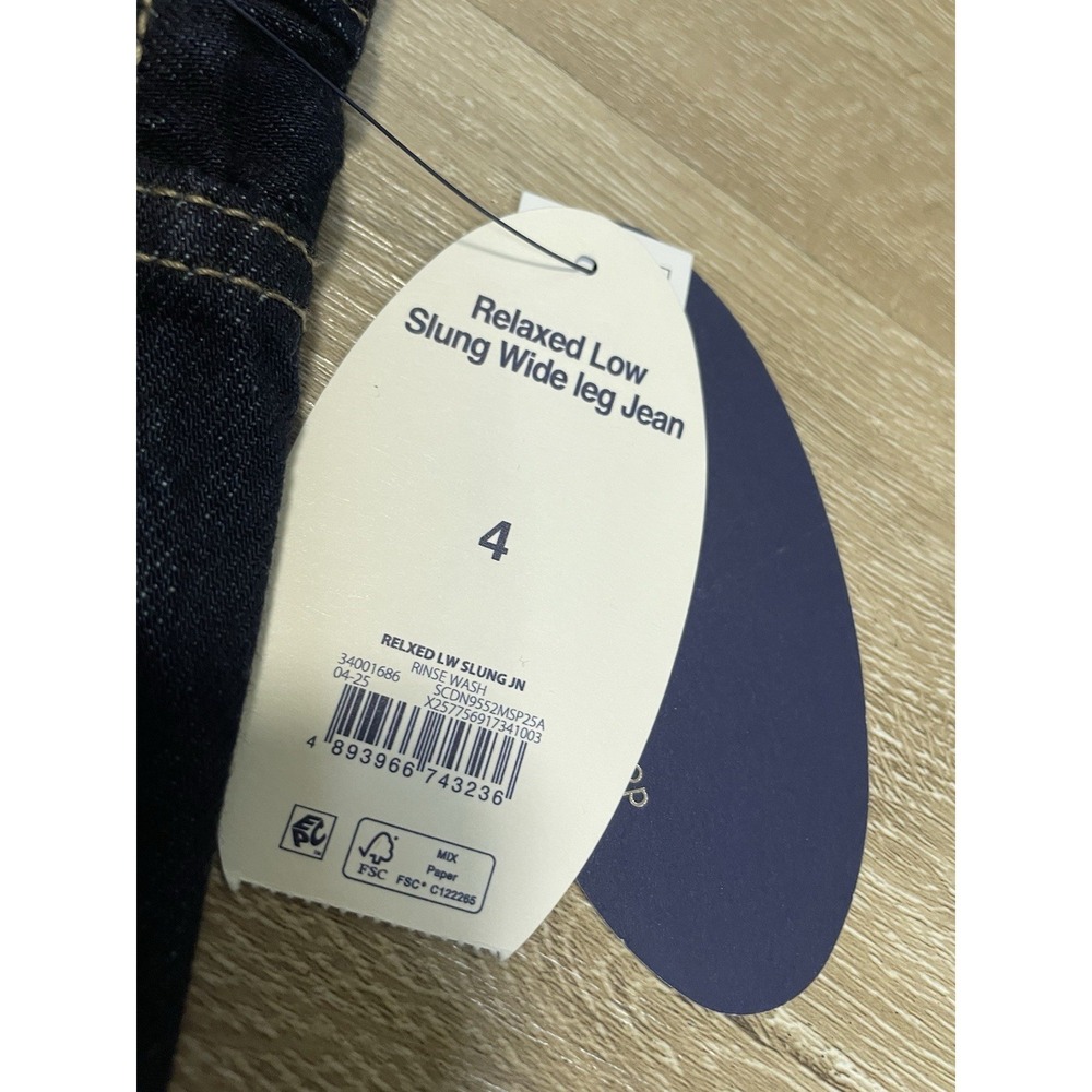 NWT Scoop Relaxed Low Slung Wide Leg Jeans Size 4 Dark Wash Festival Y2K - Picture 5 of 9